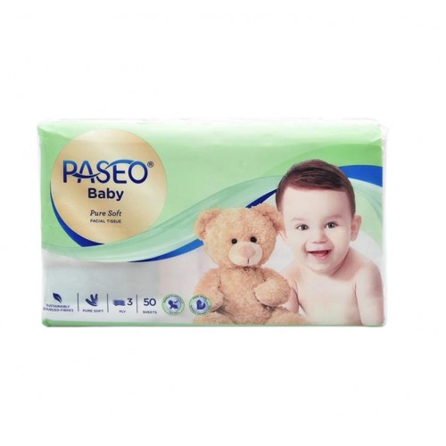 Paseo Baby Pure Soft Facial Travel Pack - 50 Sheet
